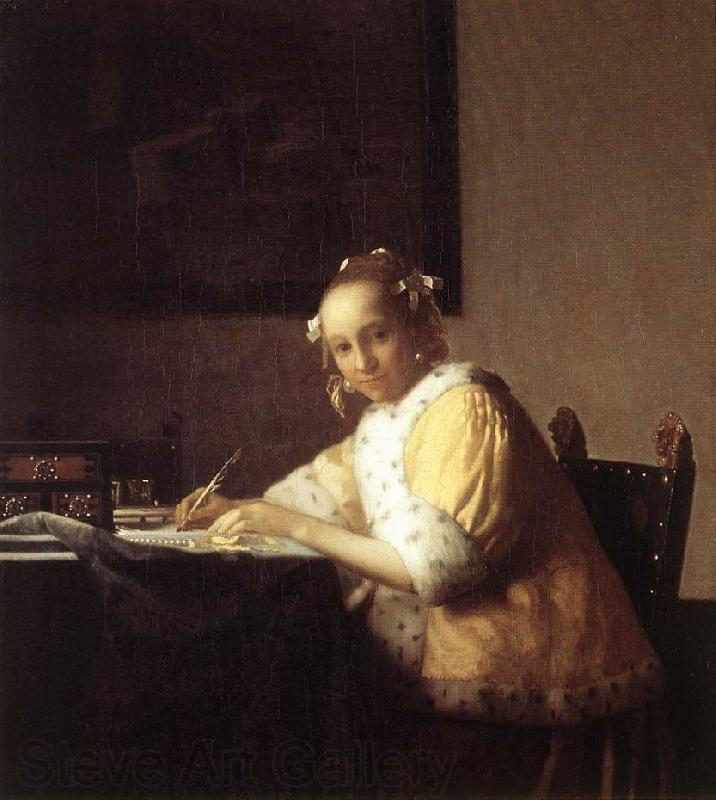 Jan Vermeer A Lady Writing a Letter Spain oil painting art